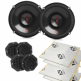2x JBL Stage3 627F 6.5" Speakers with NVX Speaker Baffles & Sound Damping Kit