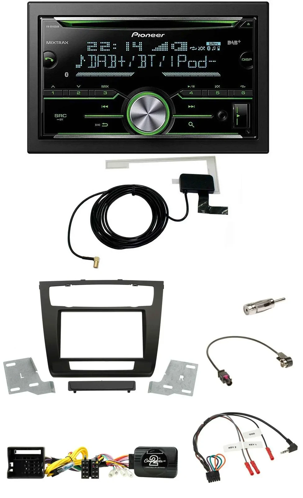 Pioneer CD USB Lenkrad Bluetooth 2DIN DAB Autoradio für BMW 1er aut. Klima E81/E