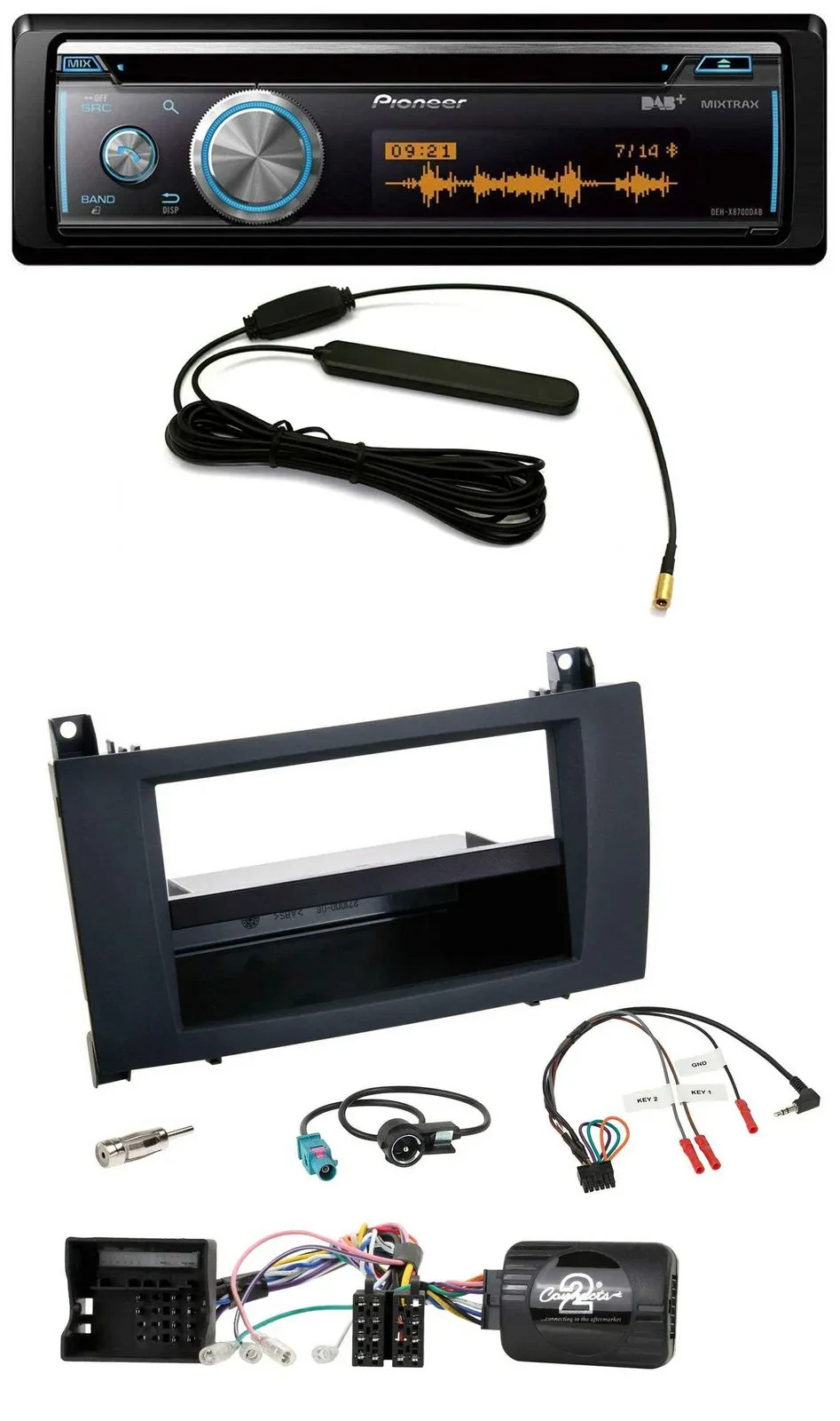 Pioneer CD USB Bluetooth DAB Lenkrad Autoradio für Mercedes SLK R171 2004-2011