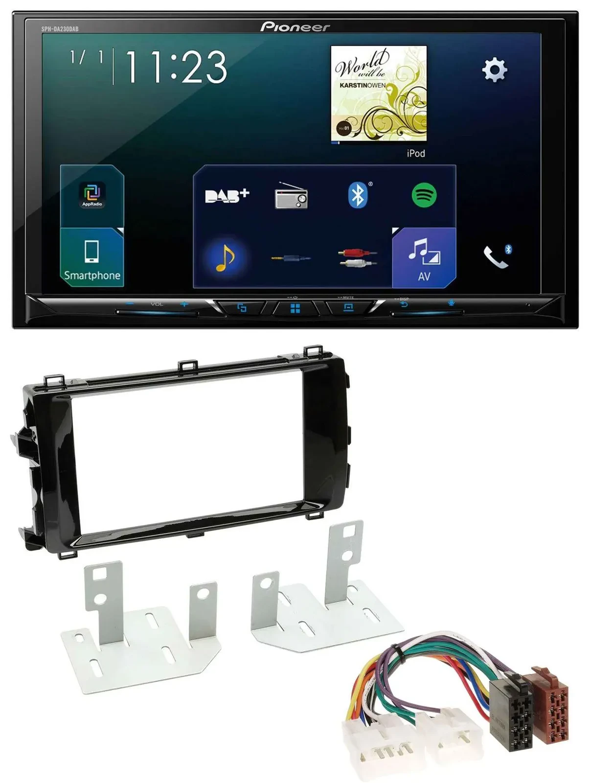 Pioneer MP3 Bluetooth USB 2DIN DAB Autoradio für Toyota Auris (ab 2013)