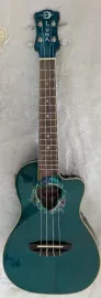 Luna Guitars Luna UKE DPN Dolphin Flame Maple Concert Size Acoustic Electric Ukulele w/Bag
