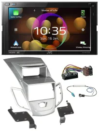 JVC DAB MP3 2DIN Bluetooth USB Autoradio für Ford Fiesta 2010-17 Display silber