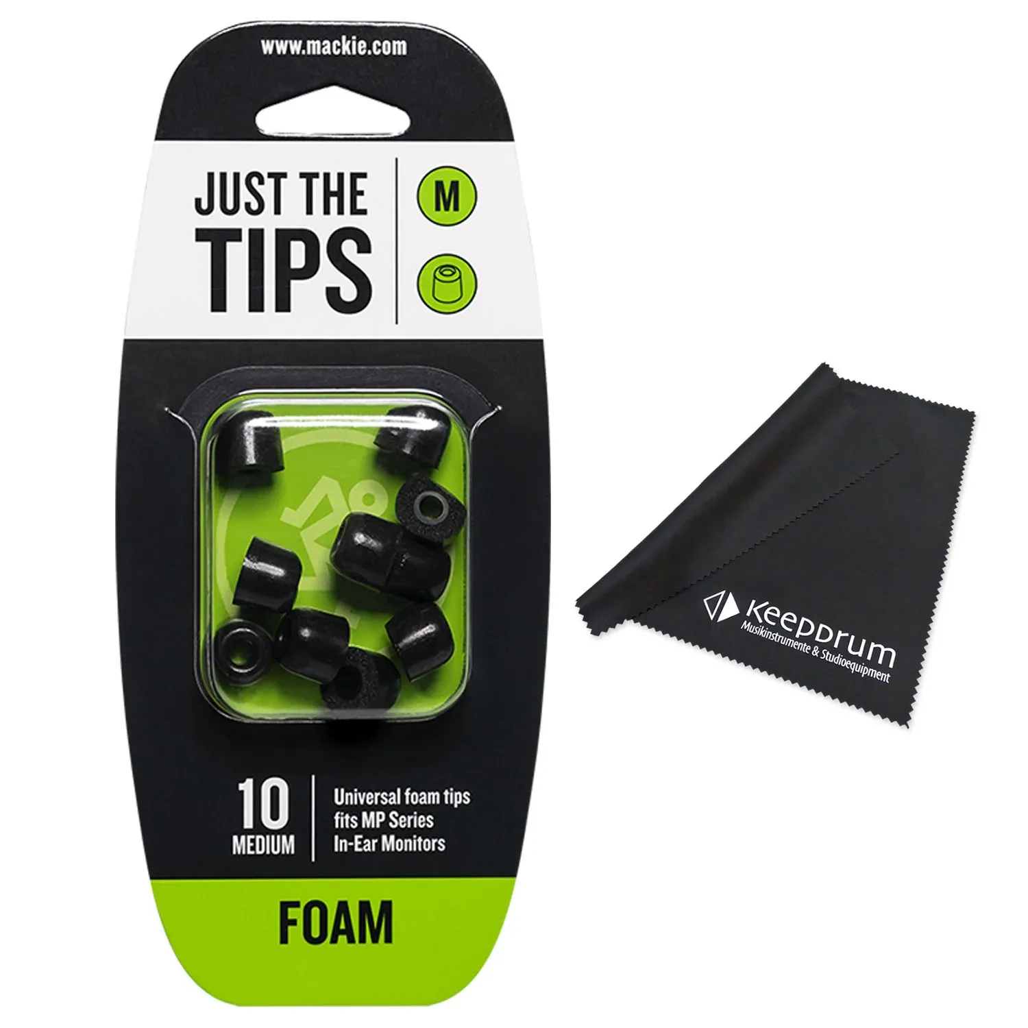 Амбушюры для внутриканальных наушников Mackie Размер M с салфеткой keepdrum