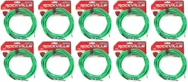 Инструментальный кабель Rockville RCGT20G Green 6.1 м (10 штук)