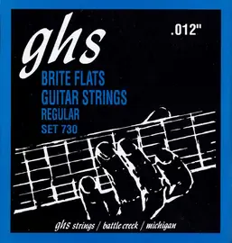 Струны для электрогитары GHS Strings 730 Brite Flats 12-54