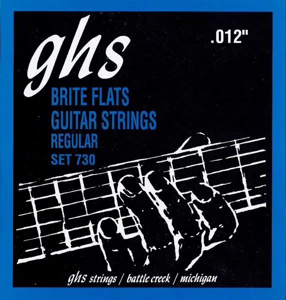 Струны для электрогитары GHS Strings 730 Brite Flats 12-54