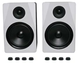 (2) Rockville APM8W 8" 500w Powered USB Studio Monitors + Isolation Feet Pads