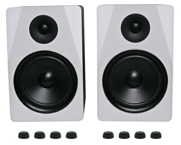 (2) Rockville APM8W 8" 500w Powered USB Studio Monitors + Isolation Feet Pads