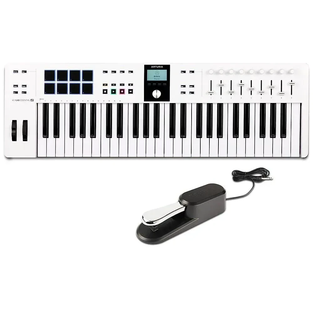 MIDI-клавиатура Arturia KeyLab Essential 49 mk3 49-Key, белый, с сустейн-педалью