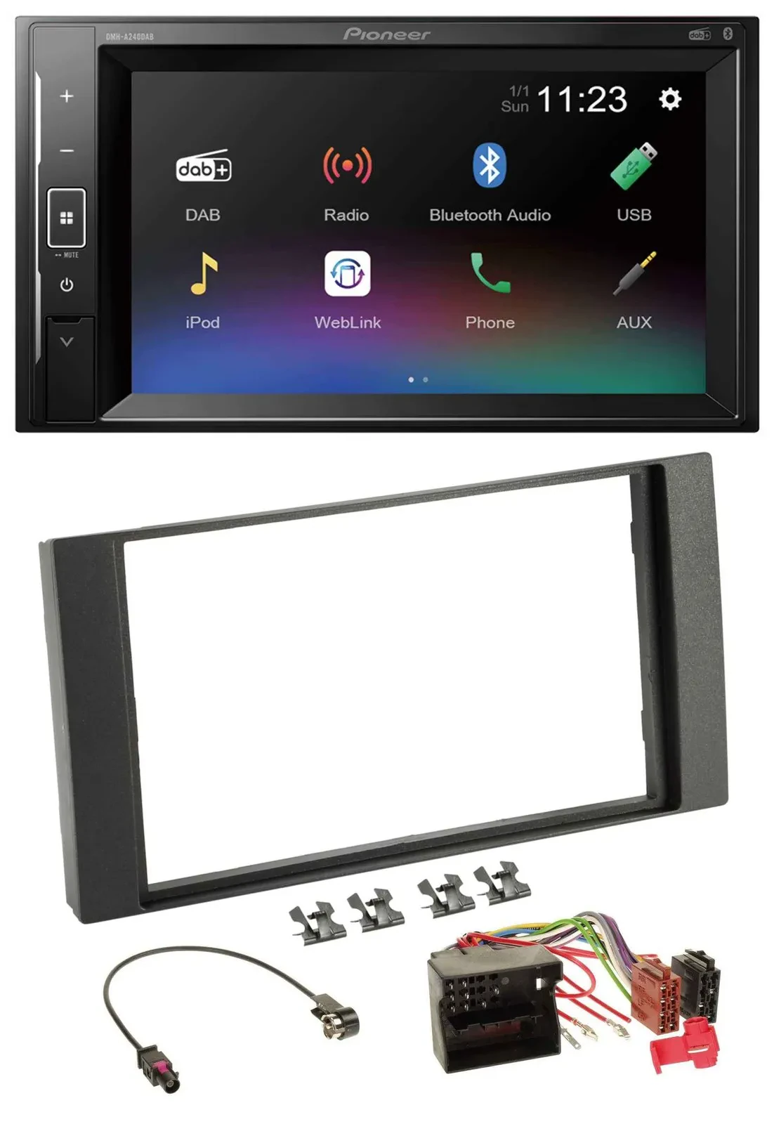 Автомагнитола Pioneer 2DIN DAB, MP3, Bluetooth, USB для Ford Fusion/Transit/Kuga (2005–2012)