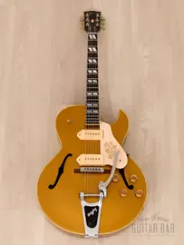 Электрогитара полуакустическая Gibson ES-295 Hollowbody Bullion Gold, Near-Mint w/ Bigsby, Case 1990