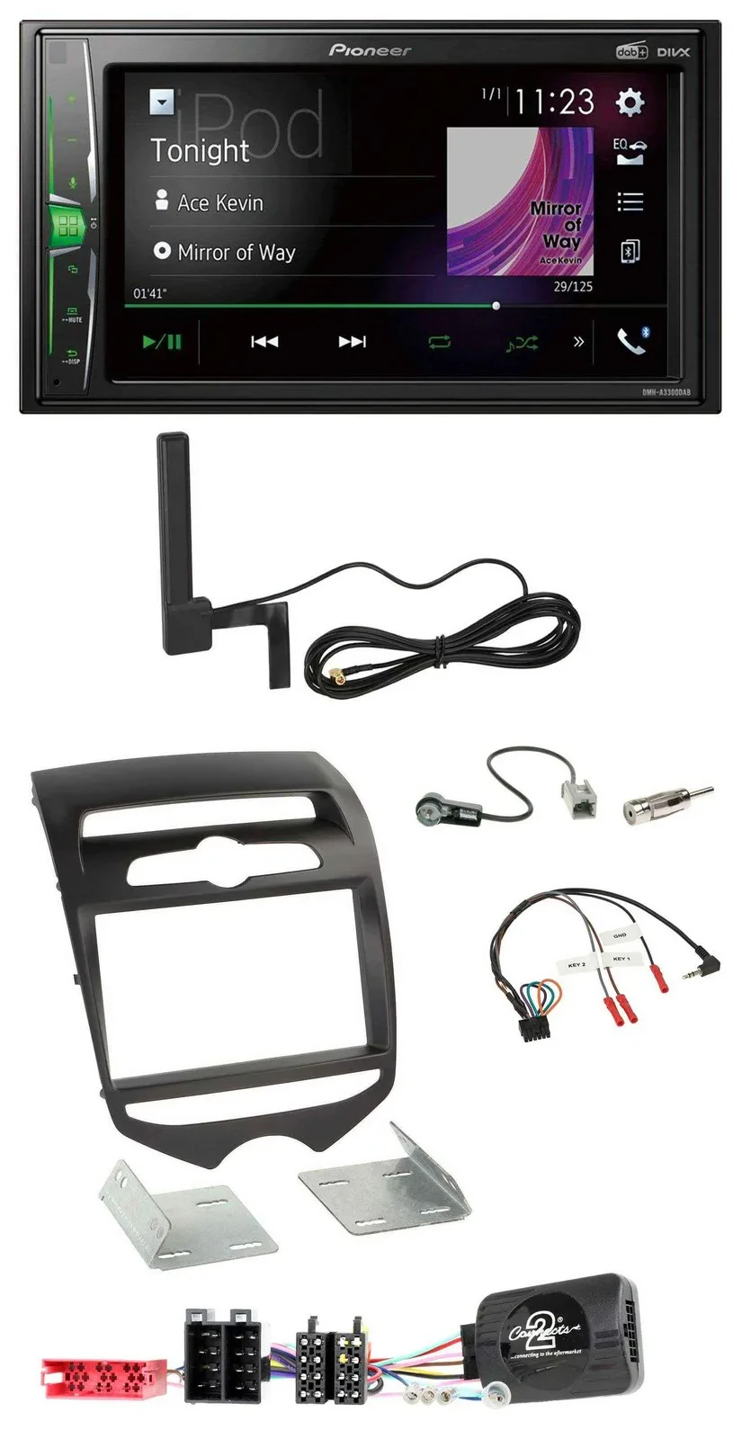 Pioneer MP3 DAB Lenkrad 2DIN Bluetooth Autoradio für Hyundai ix20 ab 2010 man. K