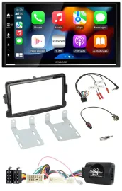 Kenwood DAB USB Bluetooth 2DIN Lenkrad Autoradio für Dacia Sandero ab 13 piano-s