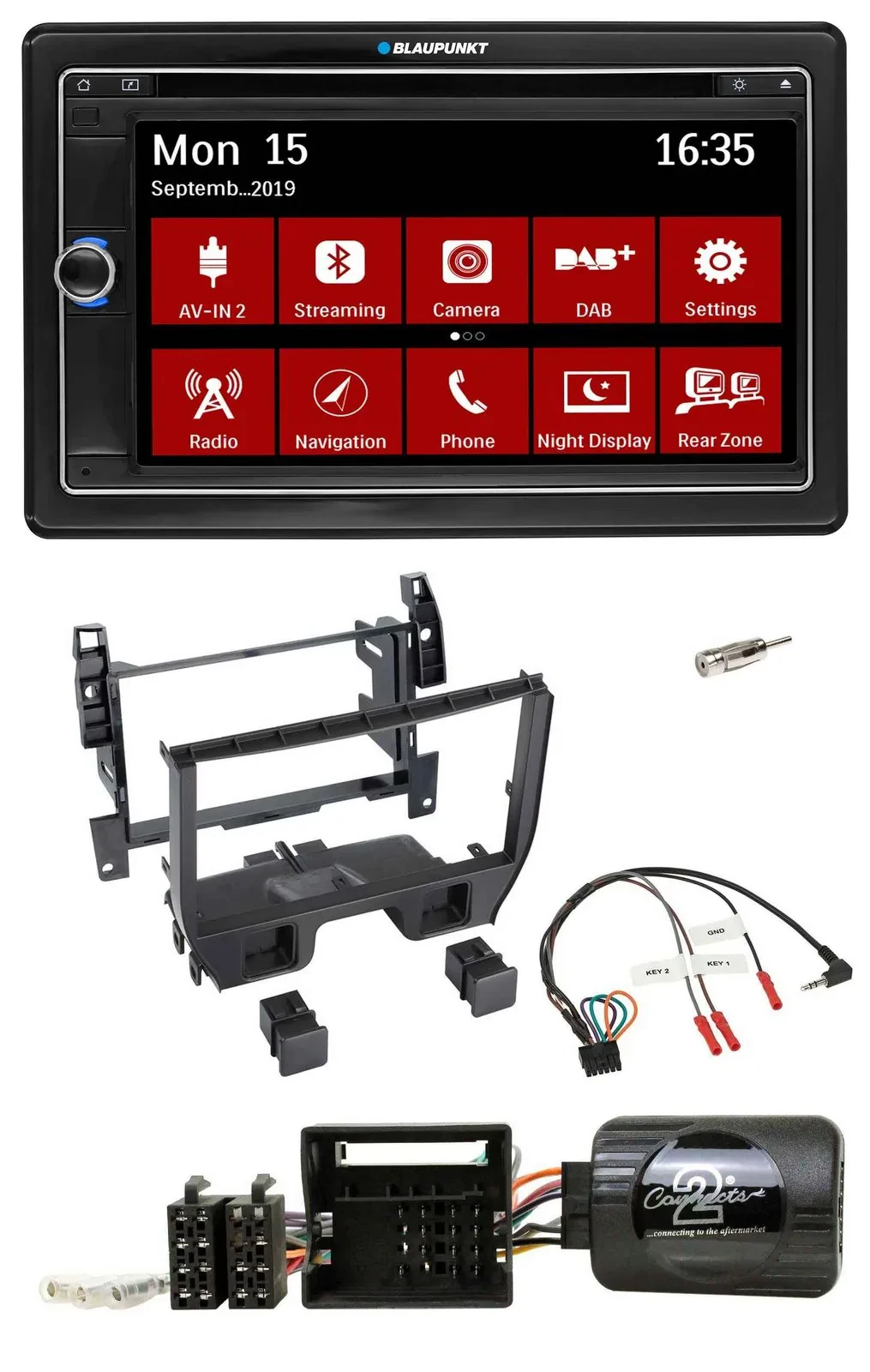 Blaupunkt Bluetooth DAB 2DIN USB DVD Lenkrad Autoradio für Citroen C3 2010-2014