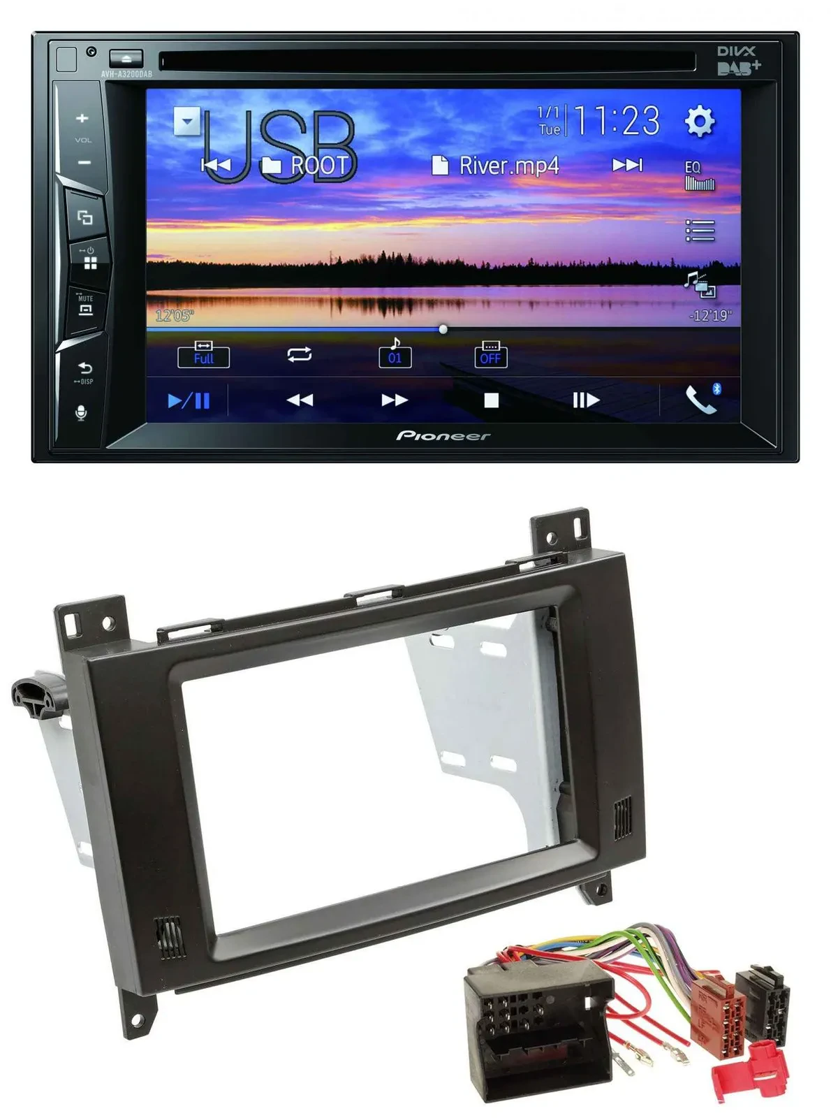 Pioneer Bluetooth 2DIN USB DVD DAB MP3 Autoradio für Mercedes B- A-Klasse 04-12