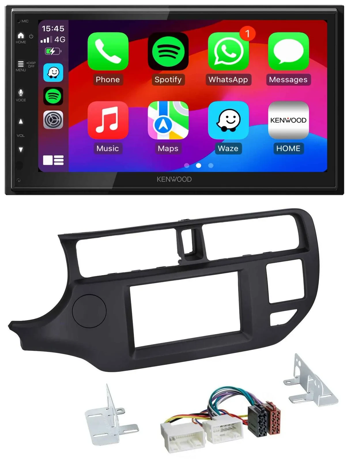 Kenwood MP3 USB DAB 2DIN Bluetooth Autoradio für Kia Rio 11-14 UB schwarz