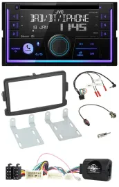 JVC Lenkrad USB 2DIN DAB Bluetooth CD Autoradio für Dacia Sandero ab 2013 schwar