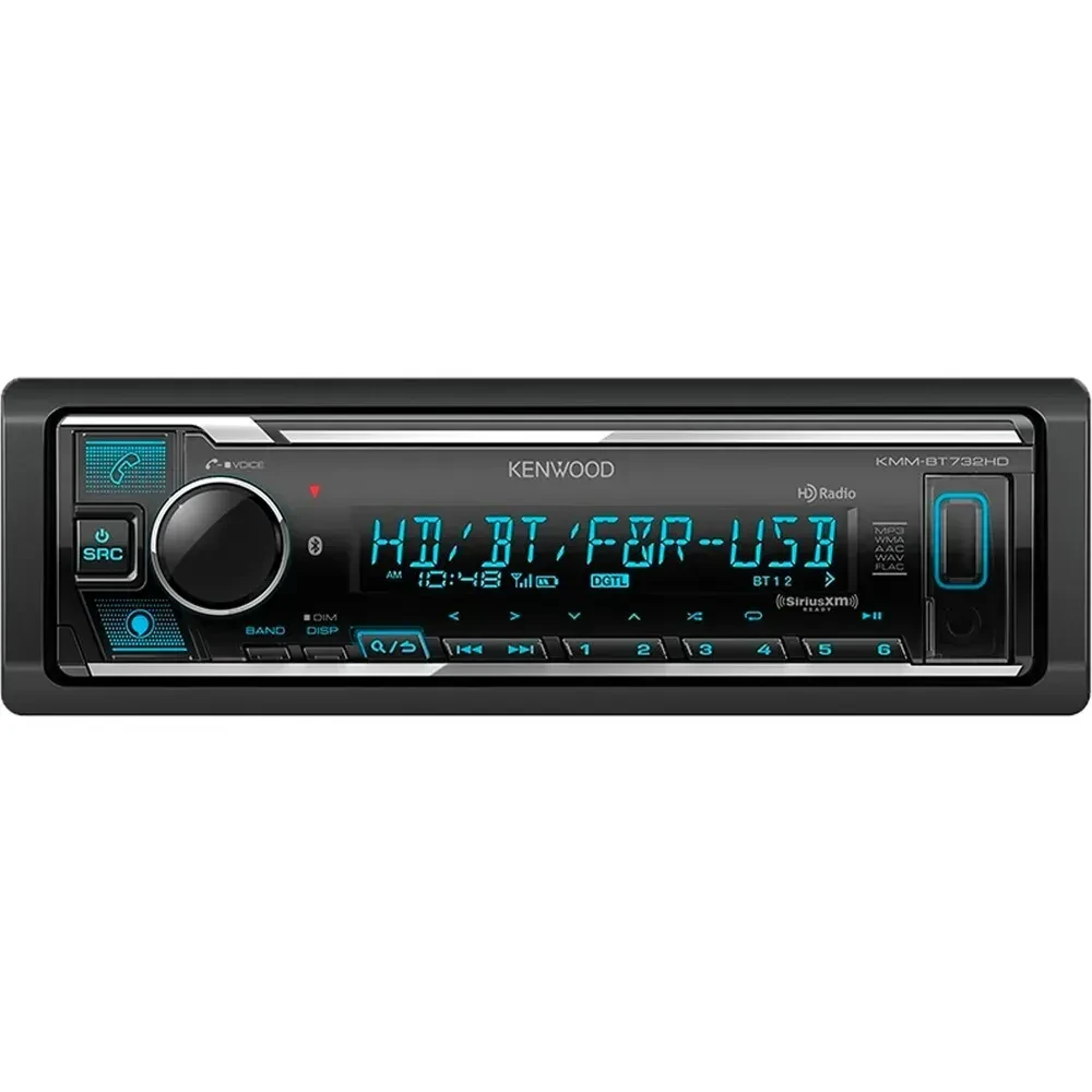 Автомагнитола Kenwood KMM-BT732HD 1 DIN, укороченный корпус, Bluetooth, HD Radio