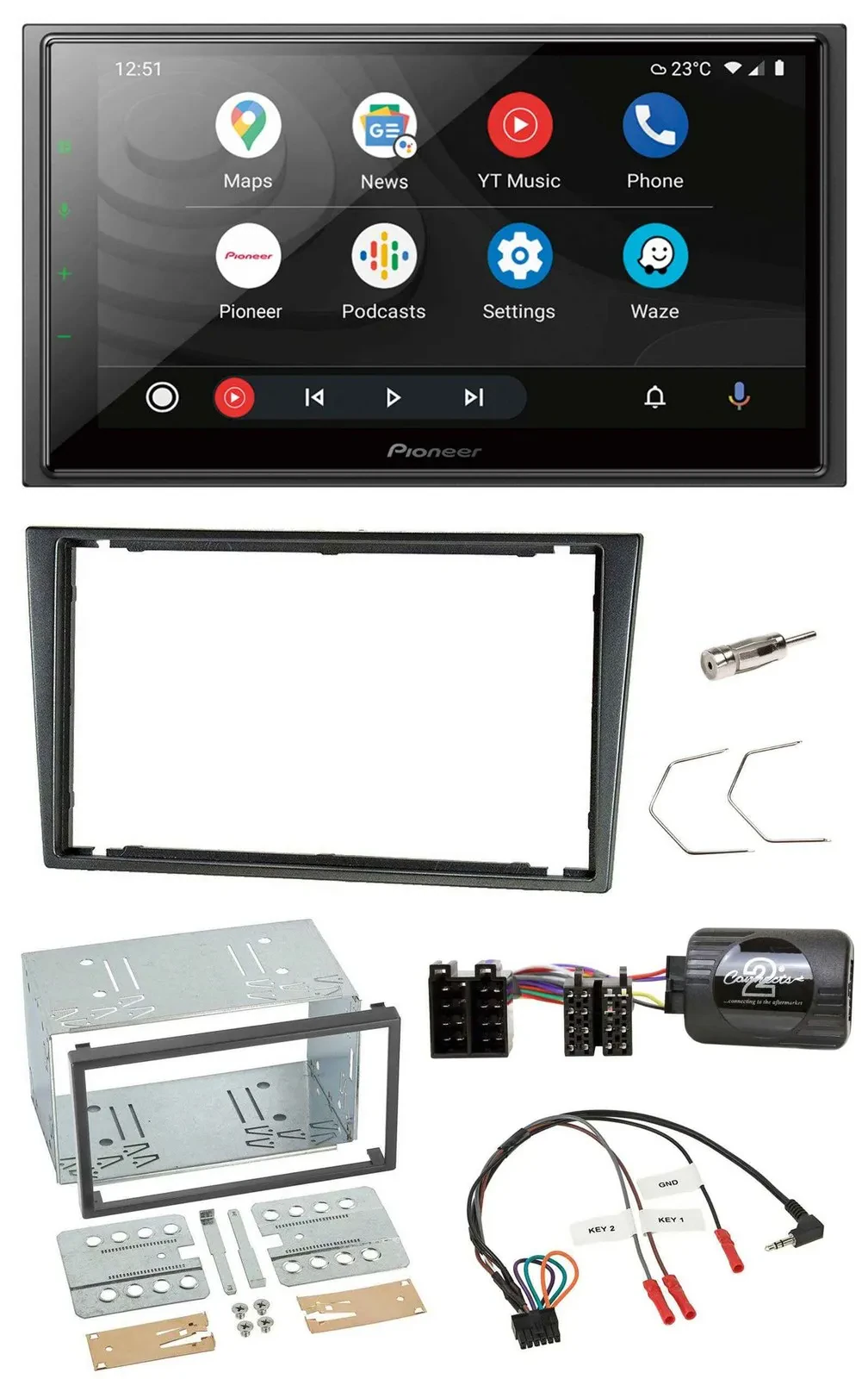 Pioneer USB 2DIN DAB Lenkrad Bluetooth Autoradio für Opel Corsa C 200-2004 charc