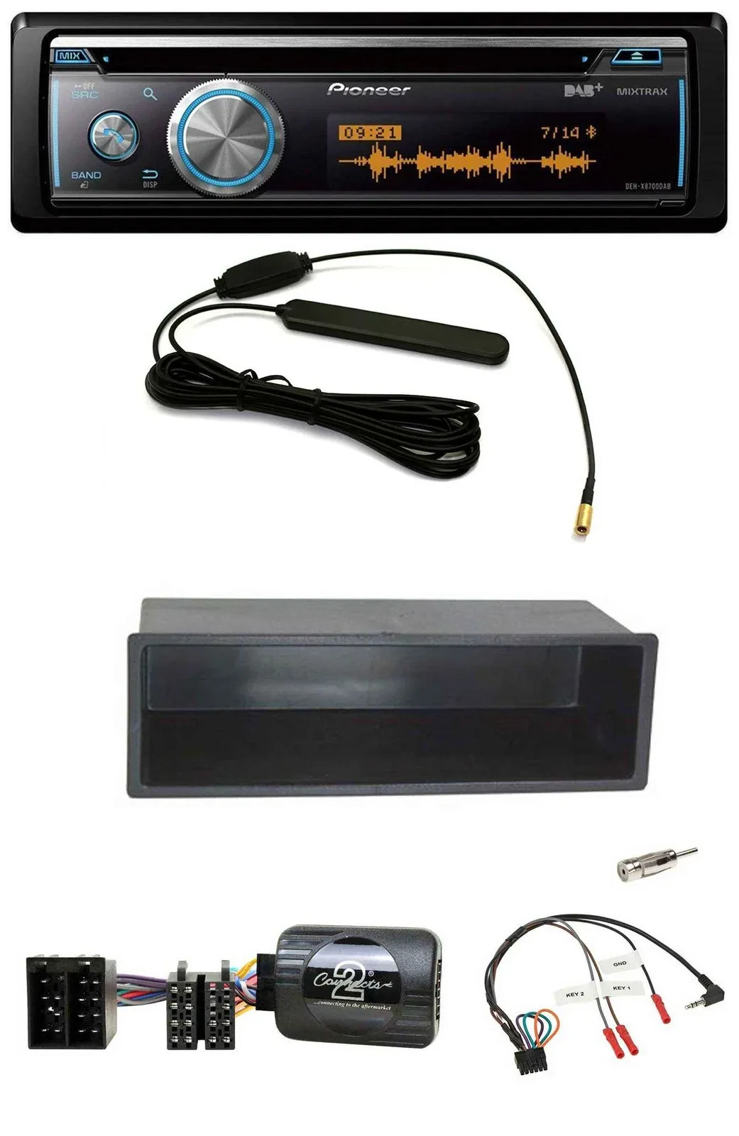 Автомагнитола для Citroen C2/C3/Berlingo (2002–2006) Pioneer CD, USB, Bluetooth, DAB, поддержка кнопок на руле