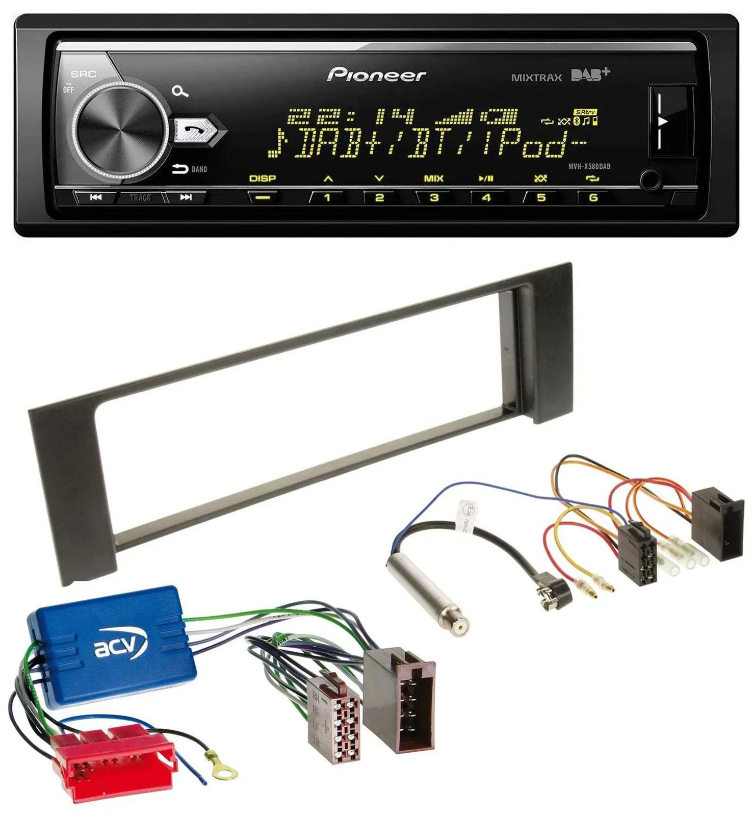 Pioneer Bluetooth USB DAB MP3 Autoradio für Audi A4 B6 00-04 Aktivsystem Mini-IS