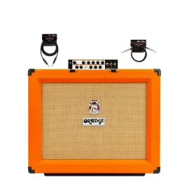 Orange Tour Baby 100 Portable 2 Channel Guitar White Amplifier Head Bundle