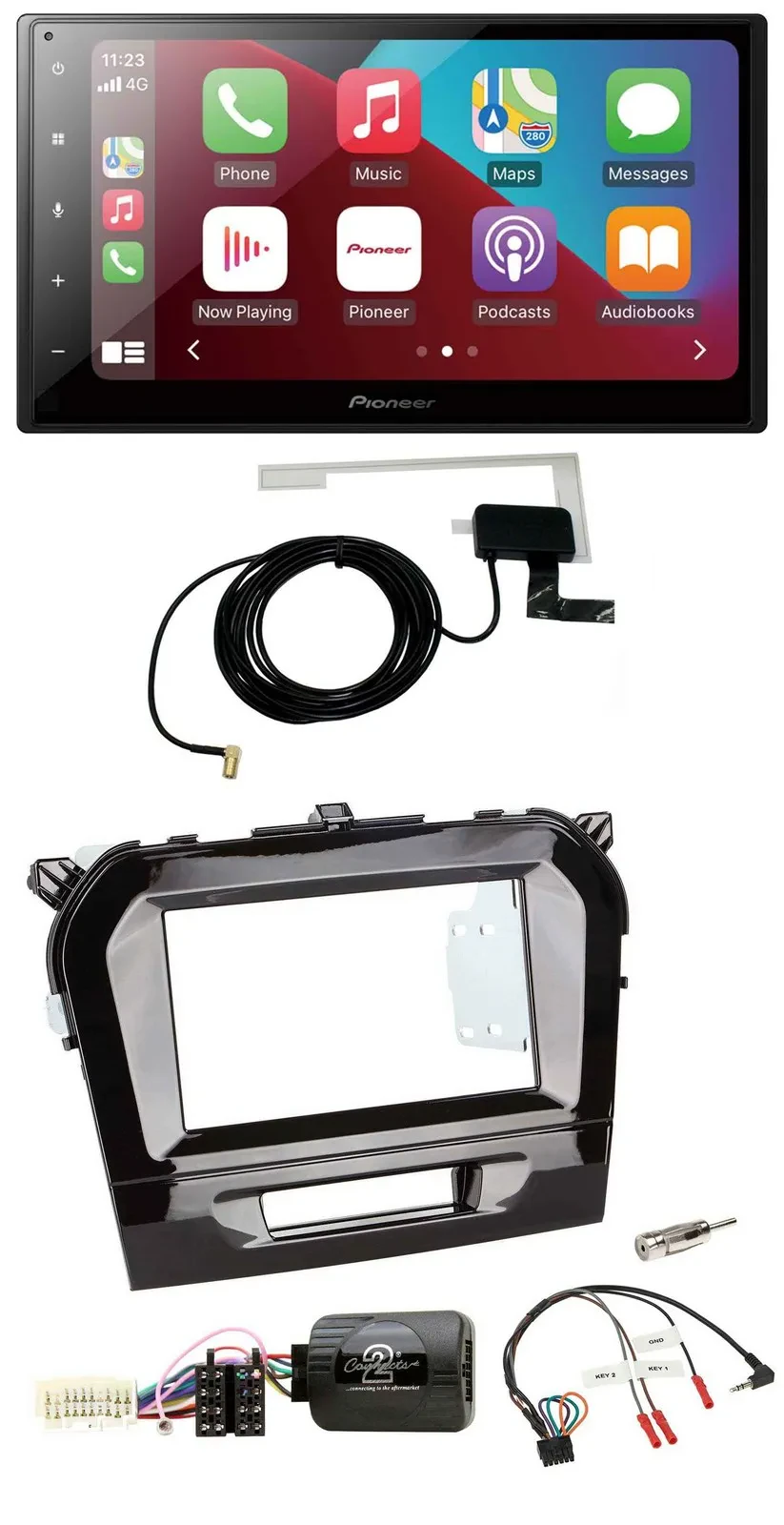 Pioneer USB Bluetooth DAB Lenkrad 2DIN Autoradio für Suzuki Vitara ab 2015