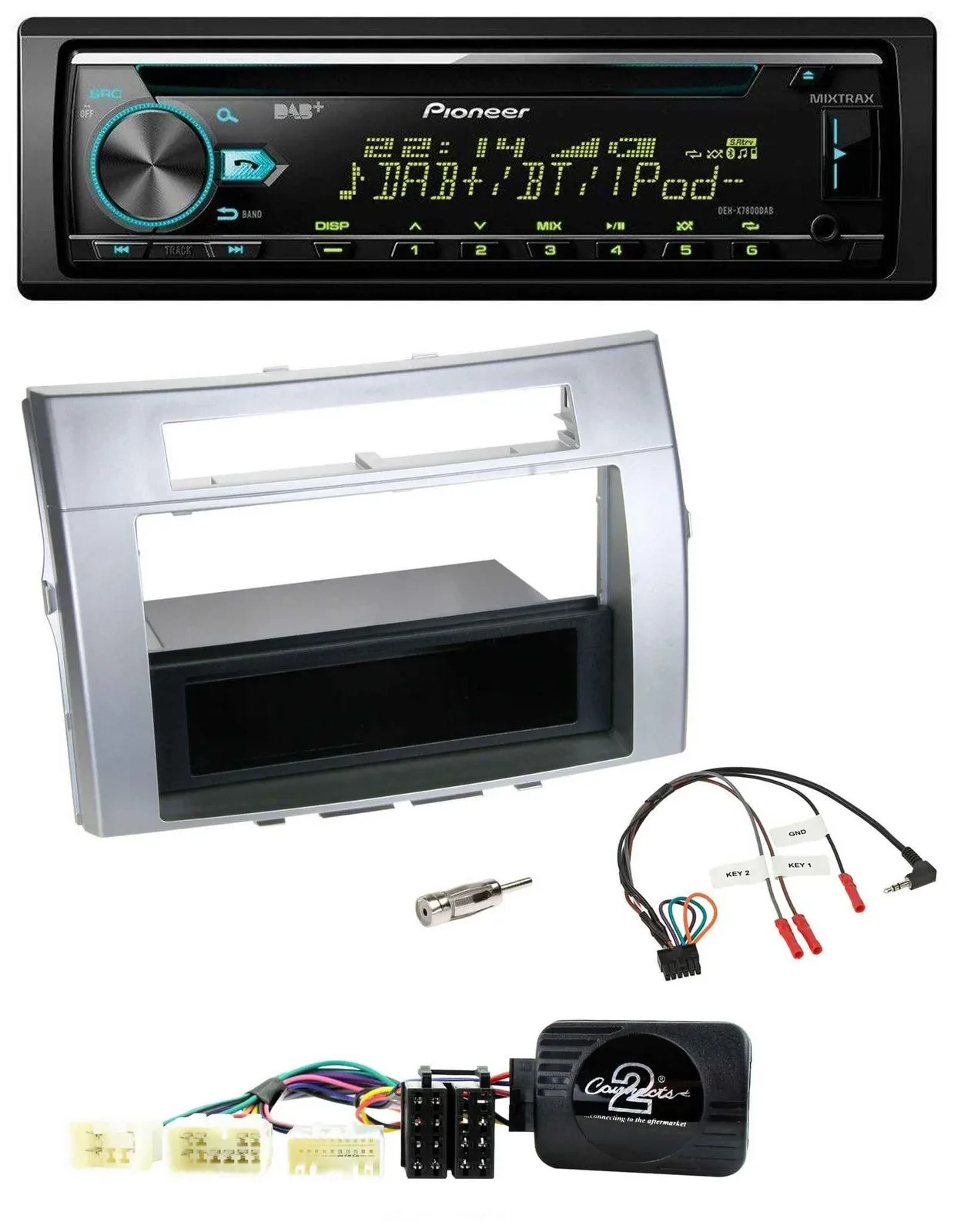 Автомагнитола Pioneer DAB CD USB Bluetooth для Toyota Corolla Verso с поддержкой управления на руле