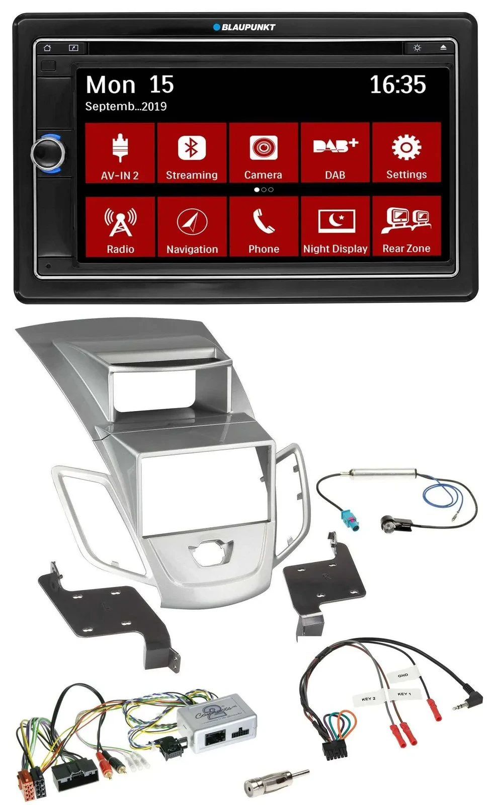 Blaupunkt Lenkrad DAB TMC 2DIN USB Bluetooth Navigation für Ford Fiesta 2010-17