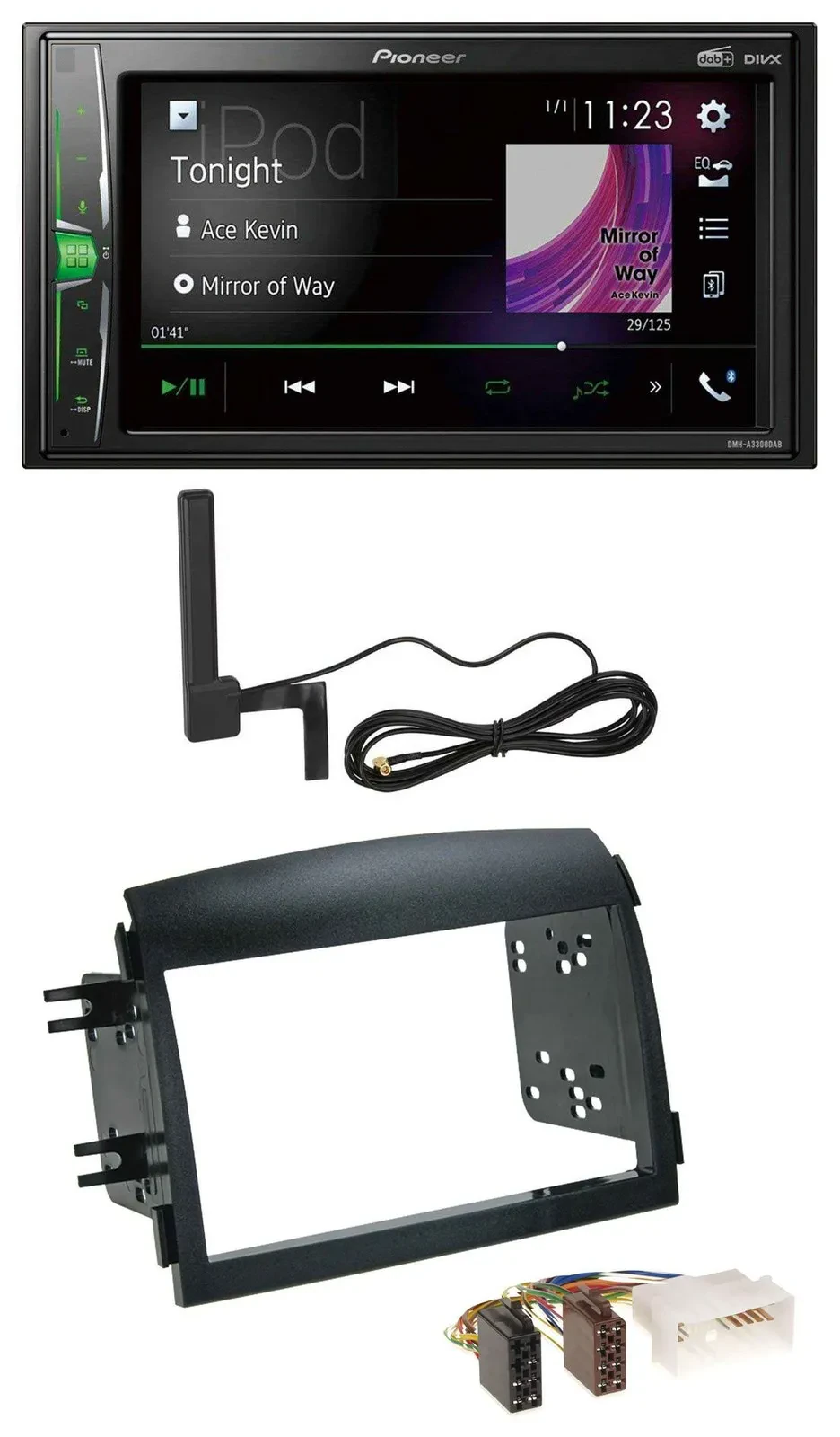 Автомагнитола Pioneer 2DIN, Bluetooth, DAB, MP3, AUX для Hyundai Sonata NF (2005–2008)