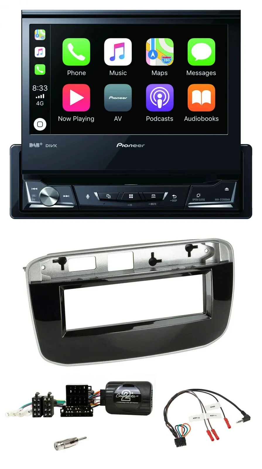 Pioneer DVD Bluetooth DAB USB Lenkrad Autoradio für Fiat Punto Punto Evo ab 2009
