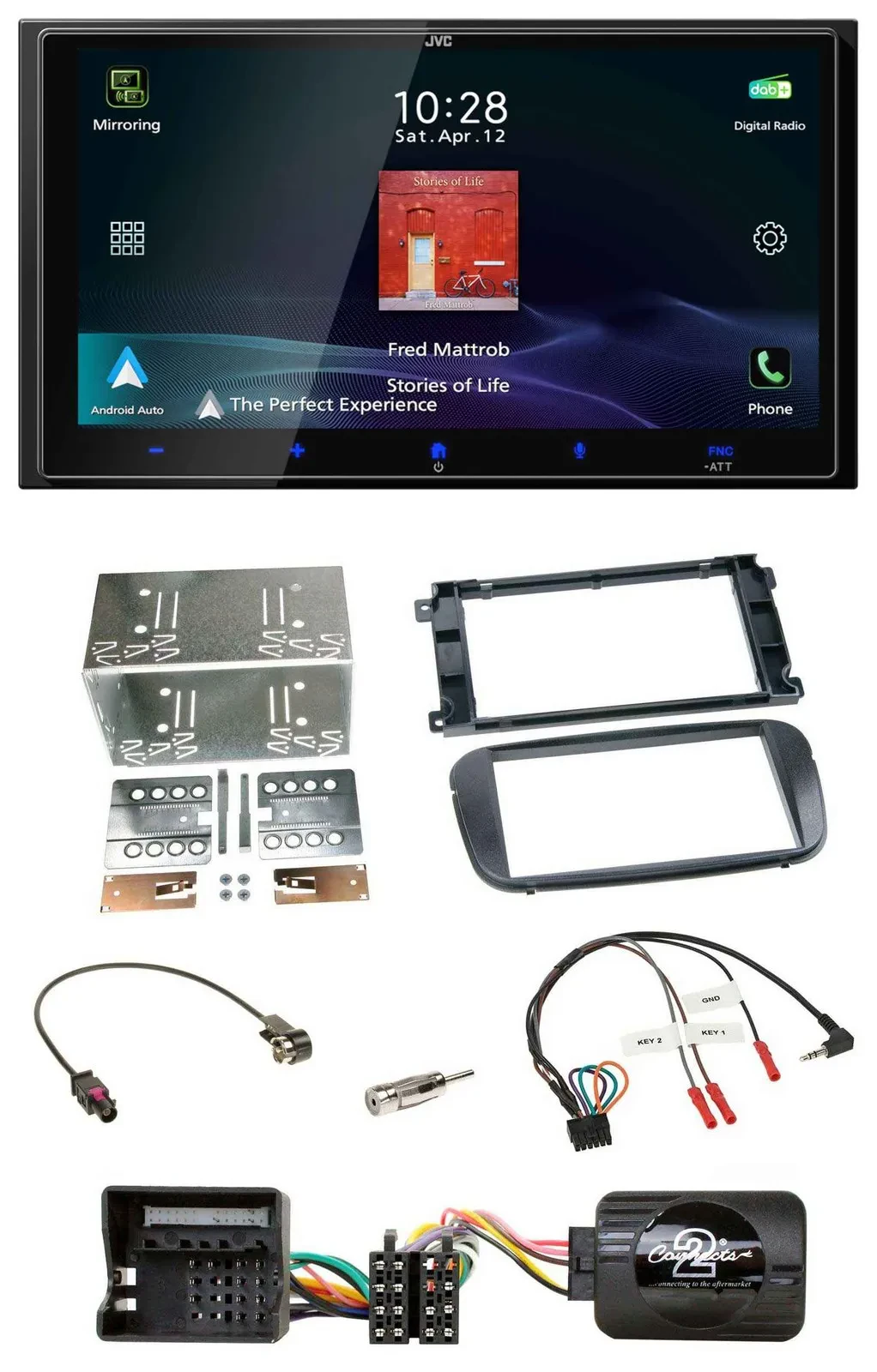 JVC USB Bluetooth 2DIN DAB Lenkrad Autoradio für Ford S-Max Mondeo 07-14 Profi s