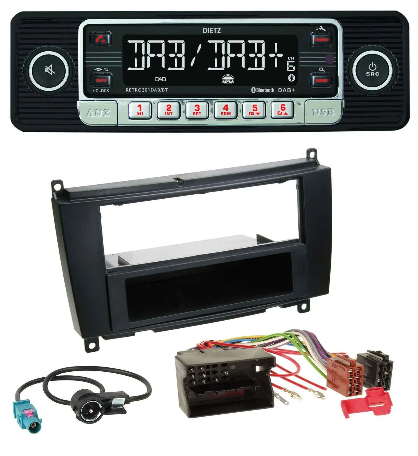 Dietz USB DAB MP3 Bluetooth Autoradio für Mercedes CLK W209 ab 06 Coupe 04-09 Ca
