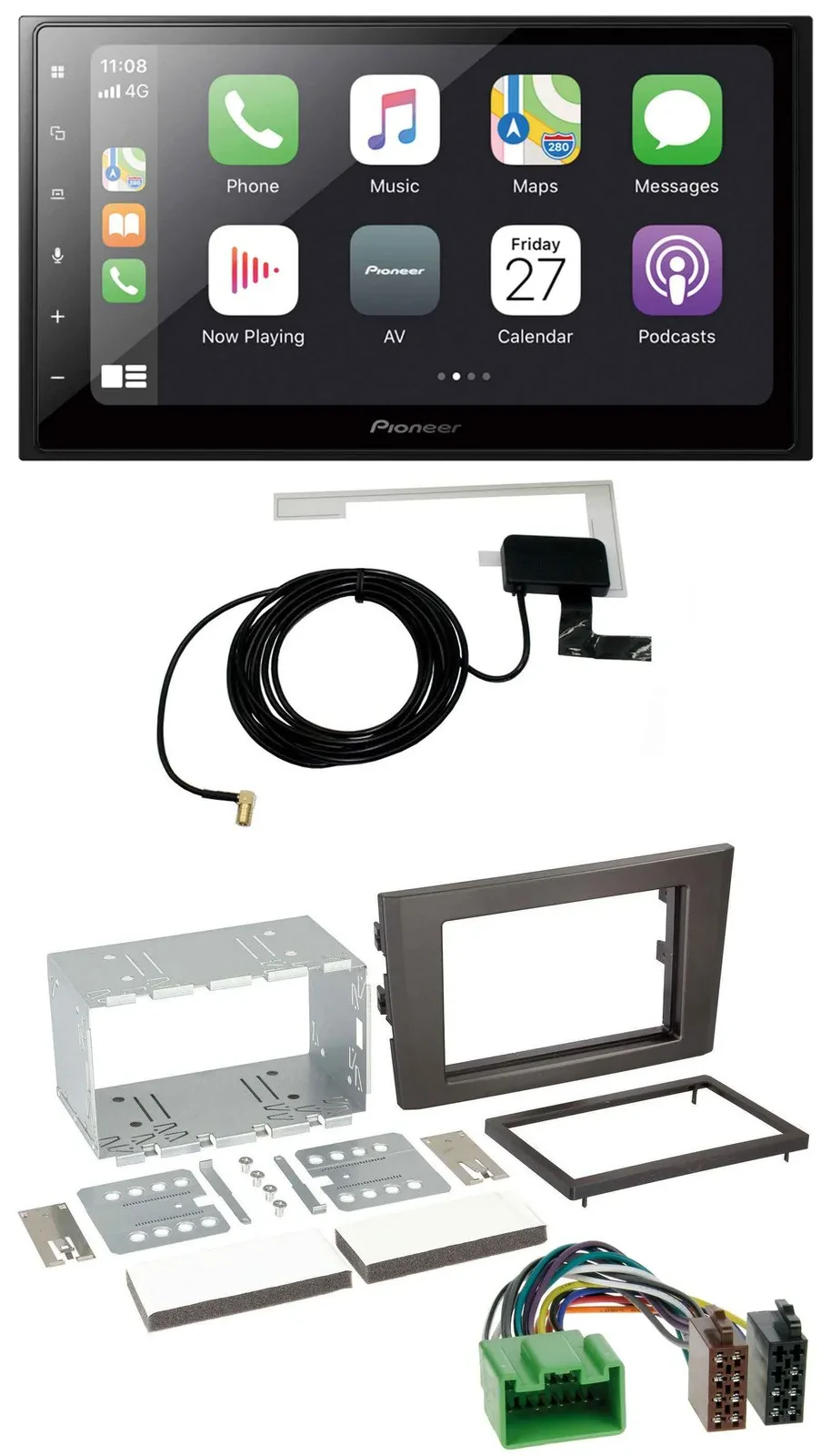 Pioneer USB MP3 2DIN Bluetooth DAB Autoradio für Volvo XC 90 07-14 16 Pin