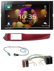 JVC DAB MP3 2DIN Bluetooth USB Autoradio für Alfa Giulietta 10-13 rot glänzend