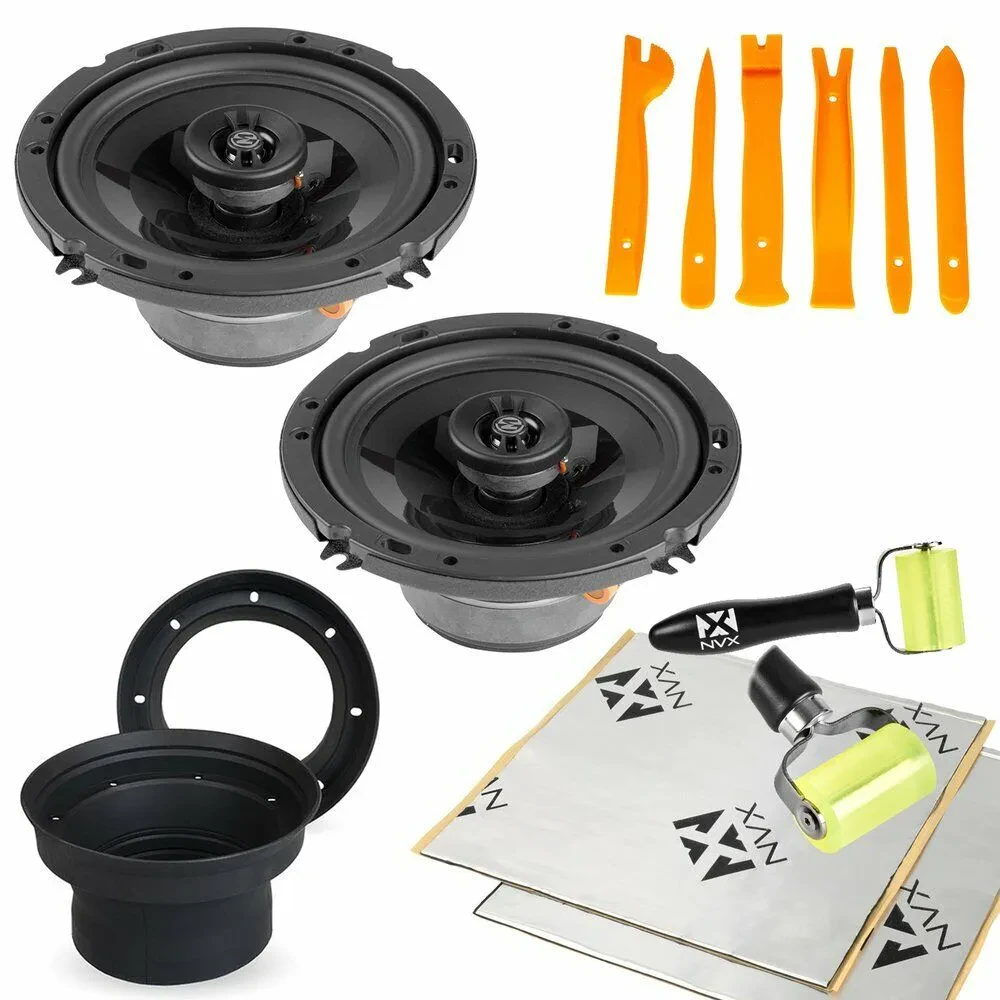 Memphis PRX602 50W 6.5" Speakers w/ NVX Speaker Baffles & Sound Deadening Kit