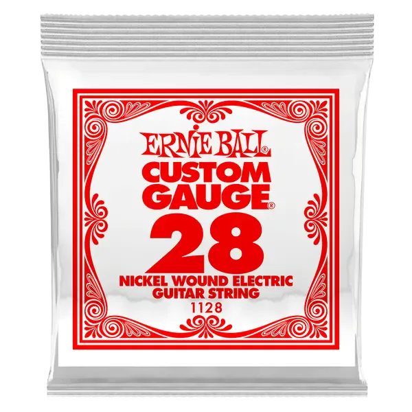 Струна для электрогитары Ernie Ball P01128 Custom gauge, сталь никелированная, калибр 28