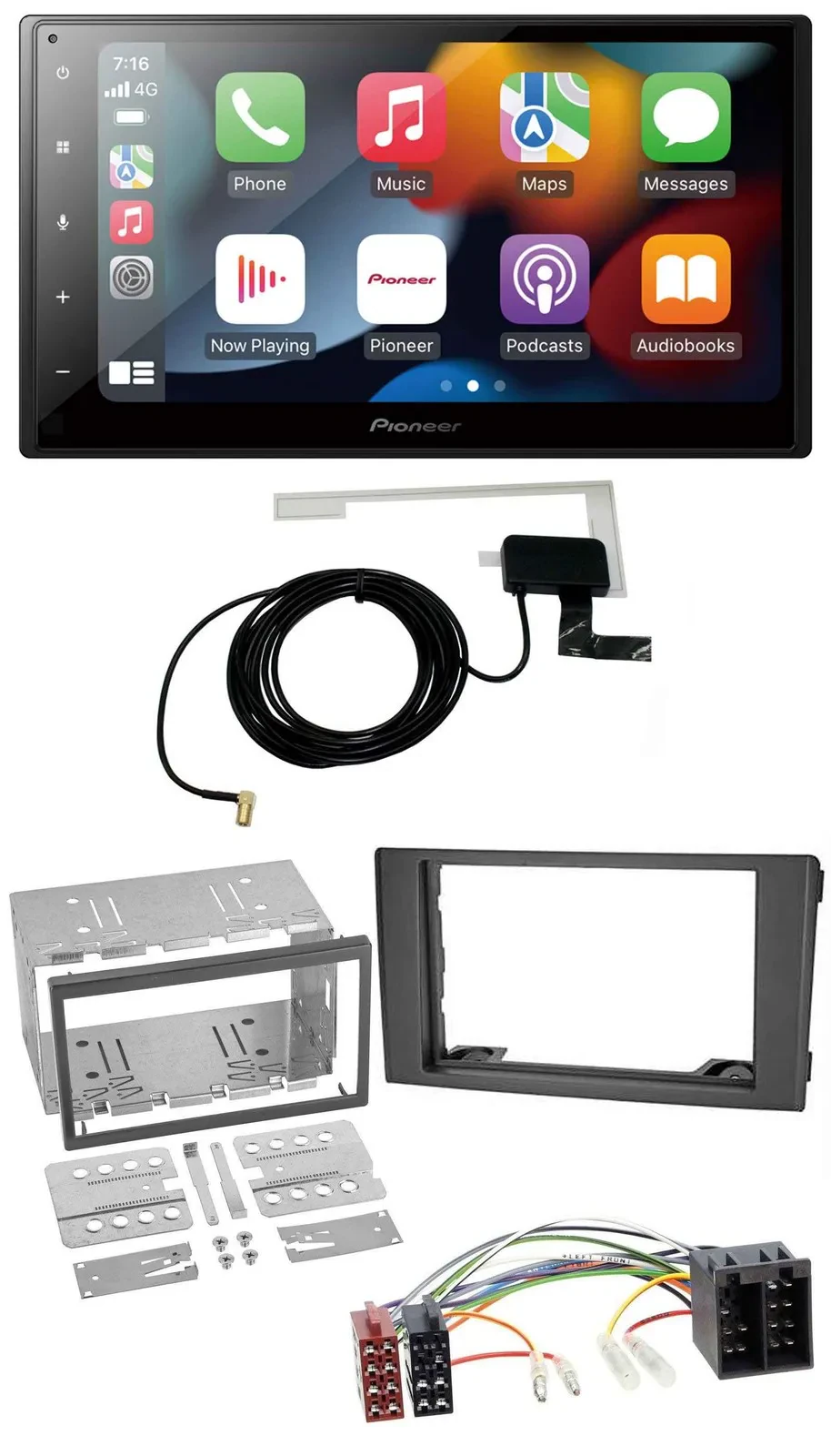 Автомагнитола для Iveco Daily (2006–2014) Pioneer 2-DIN, MP3, USB, Bluetooth, DAB, черная