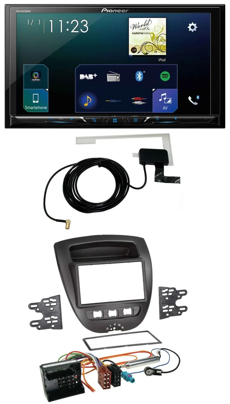 Pioneer 2DIN DAB USB MP3 Bluetooth Autoradio für Citroen C1 Peugeot 107 Toyota A