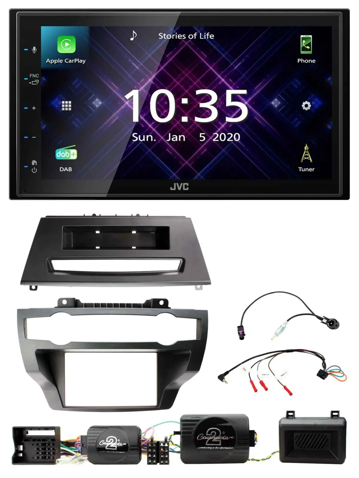 JVC DAB 2DIN Lenkrad Bluetooth USB Autoradio für BMW X5 X6 07-13 E70 E71 ohne Ve