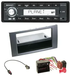 Continental MP3 AUX USB DAB 1DIN Autoradio für Ford Fiesta Focus 04-08 anthrazit