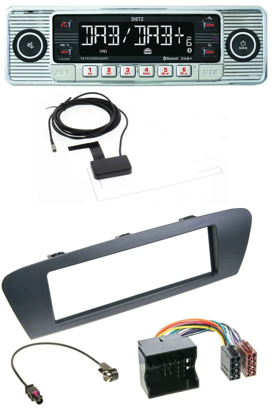 Dietz Bluetooth USB MP3 DAB Autoradio für Renault Scenic (ab 12) - grau