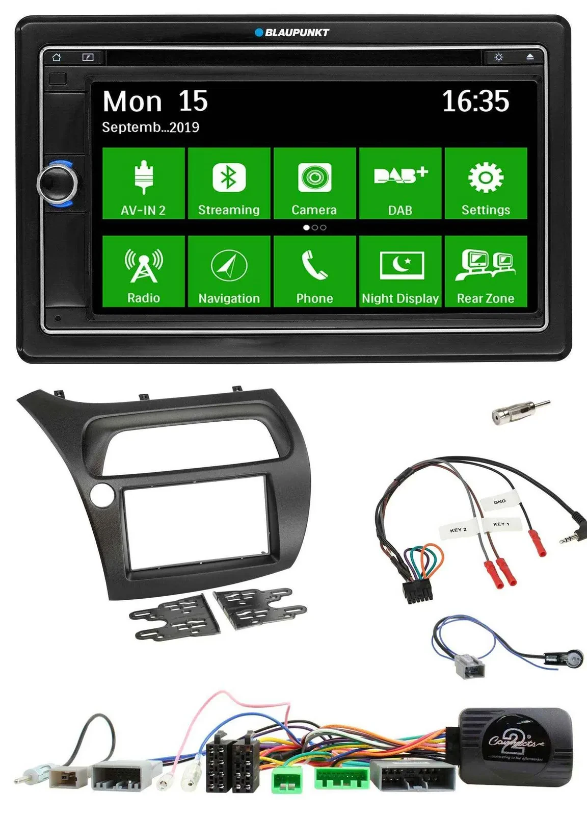 Blaupunkt Bluetooth 2DIN Lenkrad DAB USB TMC Navigation für Honda Civic 2006-201