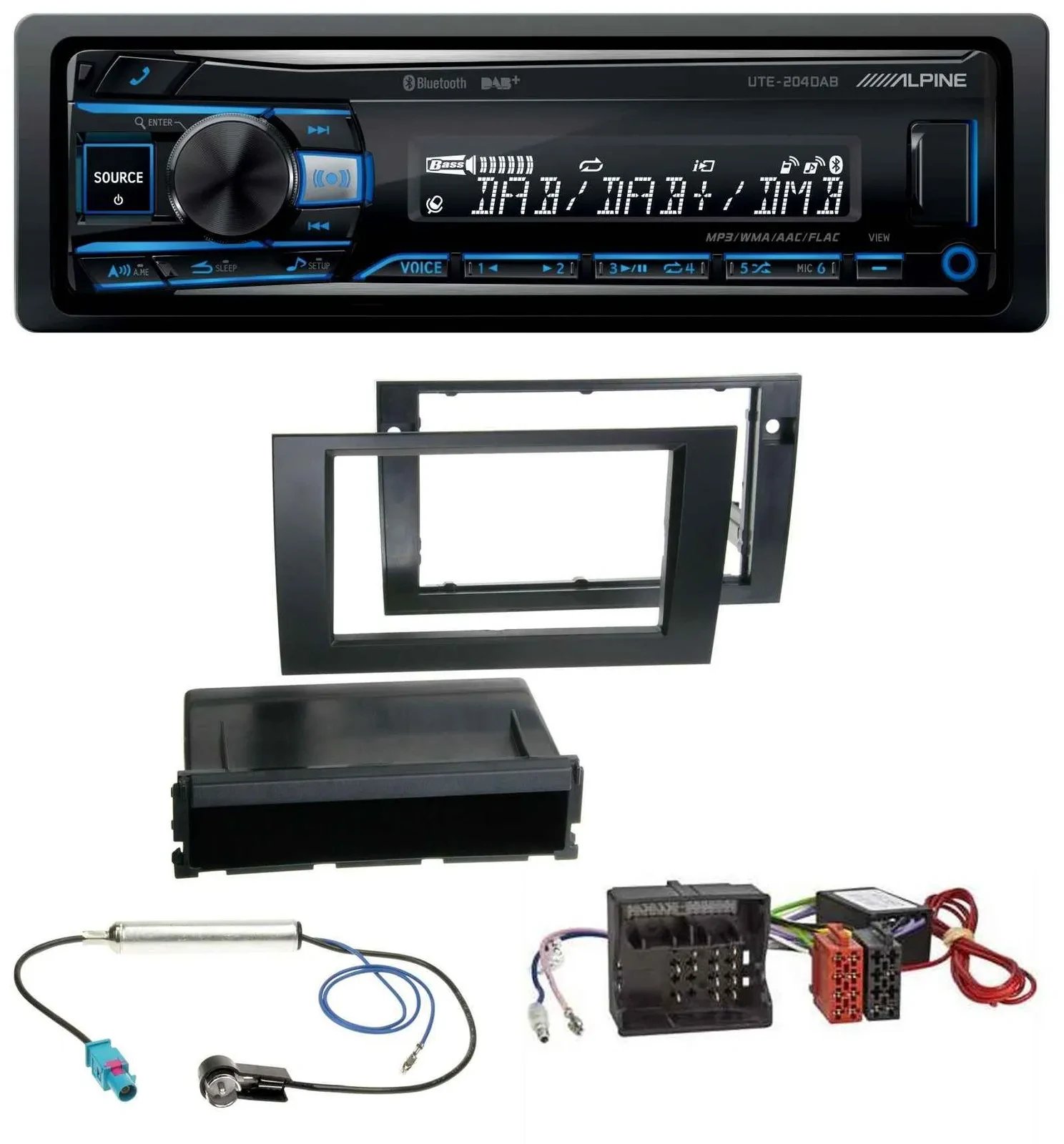 Alpine USB Bluetooth DAB MP3 Autoradio für Audi A4 B7 04-08 Symphony Aktivsystem