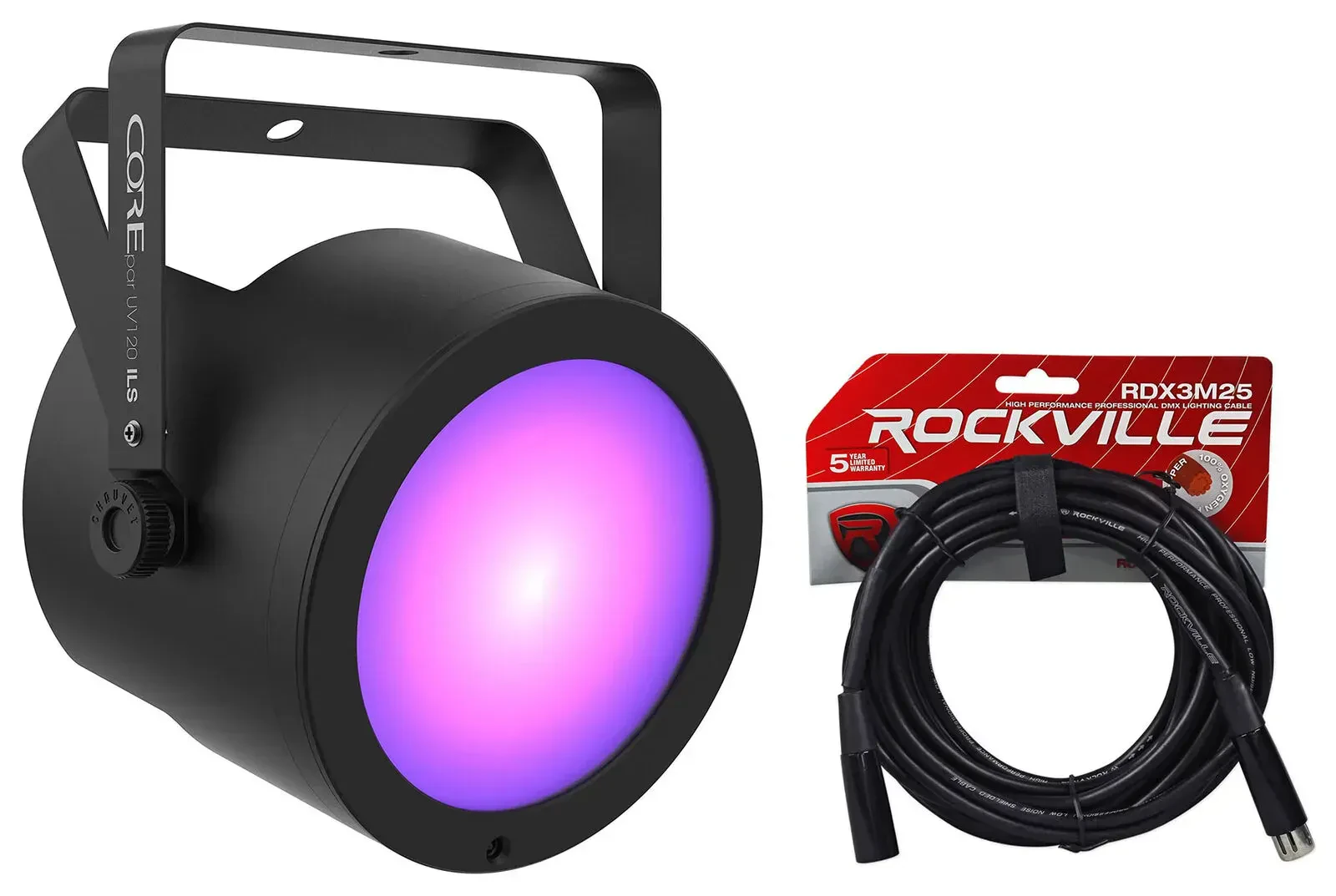 Ультрафиолетовый светильник Chauvet DJ COREpar UV 120 ILS UV COB LED D-Fi USB с кабелем