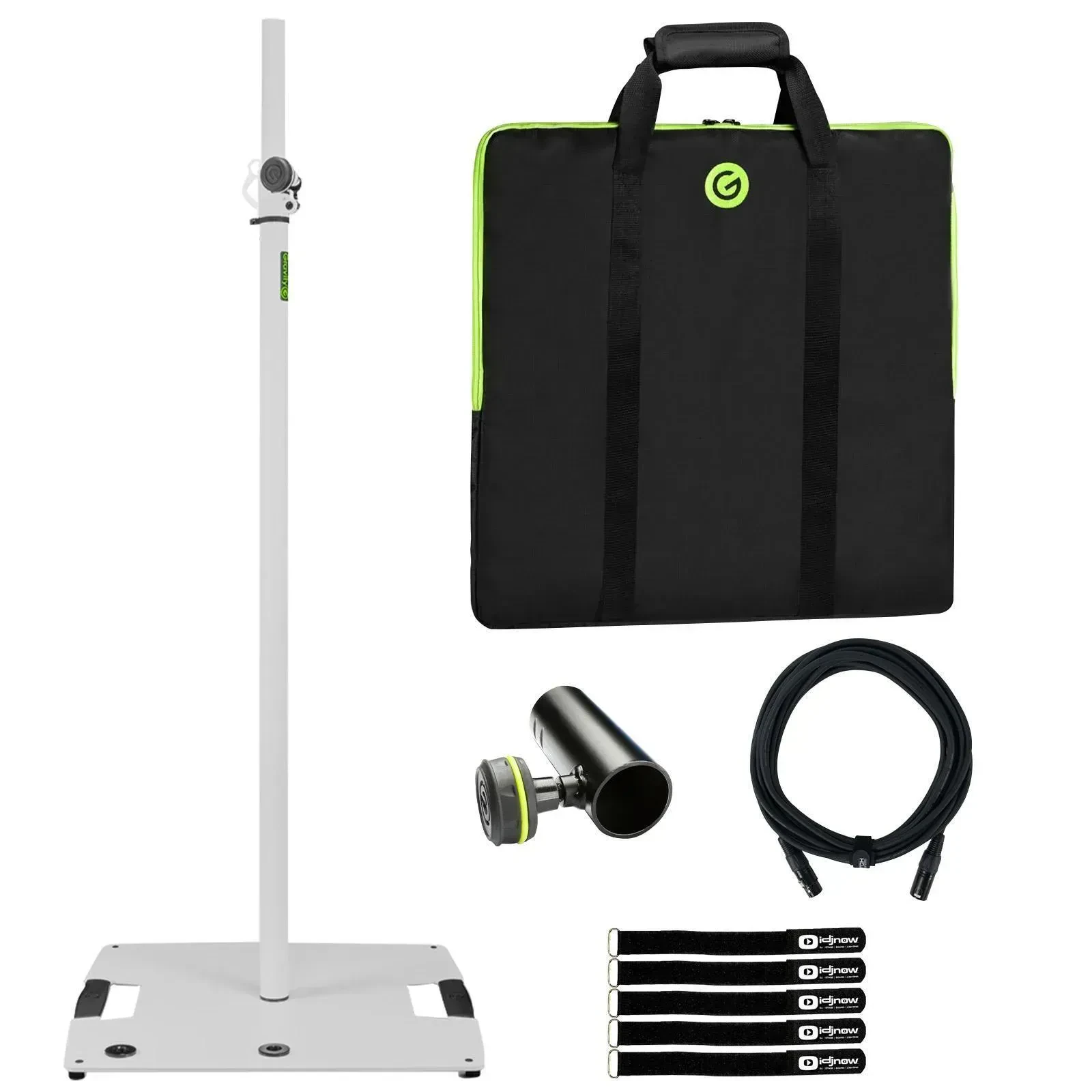 Световая стойка для DJ Gravity GLS431W белая, квадратное стальное основание, с чехлом