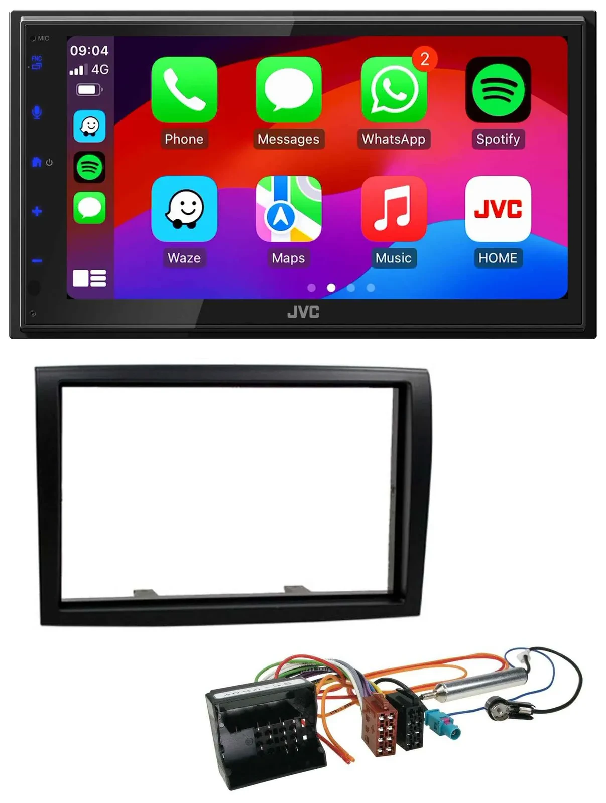 JVC Bluetooth 2DIN MP3 DAB USB Autoradio für Citroen Jumper 06-11 schwarz