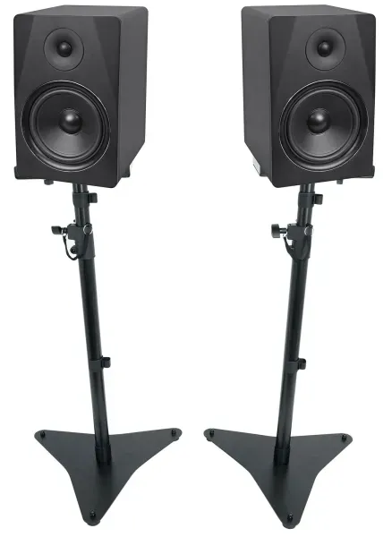 (2) Rockville DPM8B 8" 300W Powered Studio Monitor Speakers+Adjustable Stands