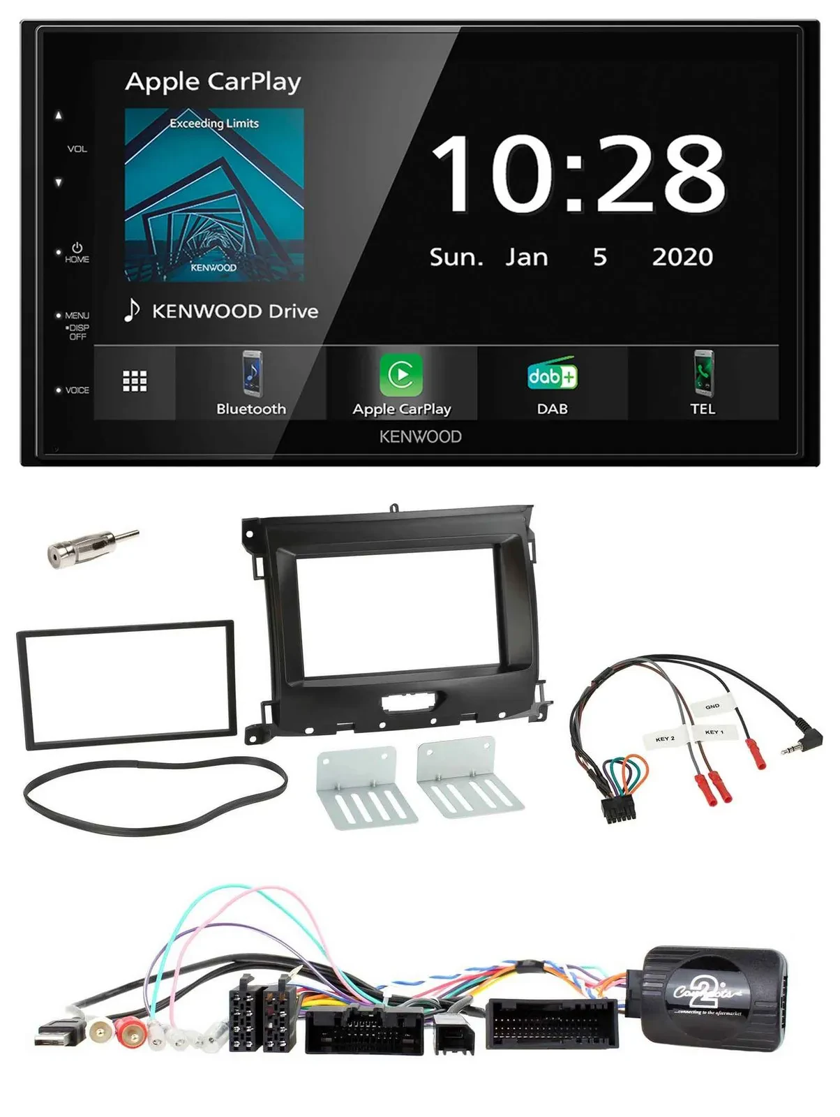 Kenwood Bluetooth Lenkrad DAB USB 2DIN Autoradio für Ford Ranger XL ab 02/2016