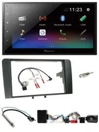 Автомагнитола для Audi A3 Pioneer 2DIN, Bluetooth, DAB, USB, поддержка управления на руле, ISO